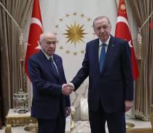 Erdoğan ve Bah&ccedil;eli Beştepe'de g&ouml;r&uuml;şt&uuml;!