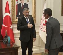 Maden iş&ccedil;ilerinden İ&ccedil;işleri Bakanı &Ccedil;ift&ccedil;i'yi teşekk&uuml;r ziyaret etti