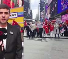 Mamdani'nin skandal 'Ermeni' s&ouml;zlerine karşı Times Meydanı'nda tarihi protesto