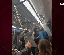 Şampiyonluk kutlaması sırasında metroda taraftarlar ve yolcular arasında kavga &ccedil;ıktı!