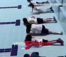 Sporcular boş havuzda kula&ccedil; attı, g&ouml;r&uuml;nt&uuml;ler tepki &ccedil;ekti