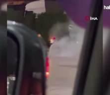 Akaryakıt istasyonunda akılalmaz şov kamerada