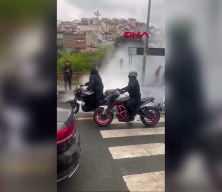Kağıthane&rsquo;de d&uuml;ğ&uuml;n konvoyunda motosikletli magandanın yaptıkları cezasız kalmadı