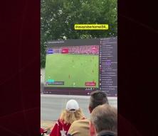 Kırıkkale&rsquo;de milli ma&ccedil; i&ccedil;in toplanan kalabalığa oyun videosu izletildi
