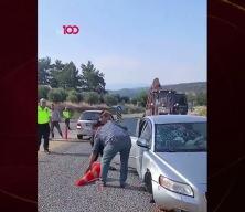 Alkoll&uuml; s&uuml;r&uuml;c&uuml;n&uuml;n yaptığı kaza eşine sinir krizi ge&ccedil;irtti