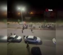D&uuml;ğ&uuml;n konvoyu durdu tekmeler yumruklar havada u&ccedil;uştu!