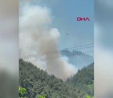 Soma'da orman yangını; ekiplerin havadan m&uuml;dahalesi s&uuml;r&uuml;yor 