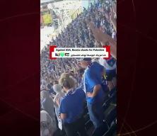  ABD ma&ccedil;ında Bosna Hersek taraftarlarından mest eden Filistin tezah&uuml;ratı