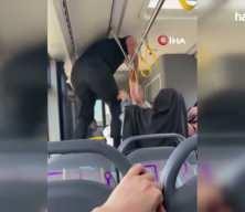 Adıyaman'da otob&uuml;ste tekmeli, yumruklu kavga kamerada