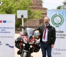Erasmus eğitimine motosikletiyle giden &ouml;ğretmen 4 bin kilometre yol yaptı