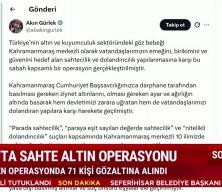 Maraş'ta sahte altın operasyonu