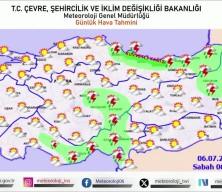 Meteoroloji sel, yıldırım, dolu ile ilgili olarak &ccedil;ok kuvvetli geliyor diyerek il il uyarılarda bulundu.