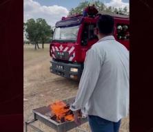 Uşak itfaiyesi'nden mangalcılara g&ouml;zdağı!