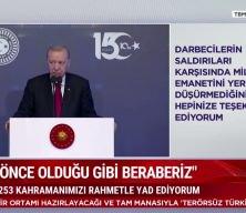  Cumhurbaşkanı Erdoğan darbeceler karşı "Gardımızı d&uuml;ş&uuml;rmeyeceğiz" uyarısında bulundu