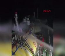 Karadeniz'de dron saldırısına uğrayan LPG tankeri, tamir i&ccedil;in Trabzon'a ulaştı