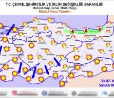 Meteoroloji'den 5 i i&ccedil;in sarı kod uyarısında bulundu