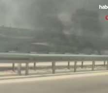 Anız yangını kazaya neden oldu: 13 ara&ccedil; birbirine girdi