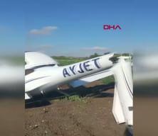 &Ccedil;atalca'da eğitim u&ccedil;uşunda sert iniş yapan u&ccedil;akta hasar oluştu