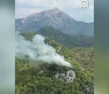 Antalya'da s&ouml;nd&uuml;r&uuml;len b&ouml;lgede alevler yeniden başladı