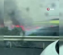 Silivri'de tarlada başlayan yangın geniş alana yayıldı
