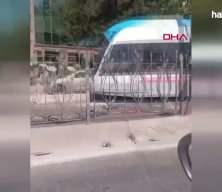 Beyoğlu'nda tramvay raydan &ccedil;ıktı