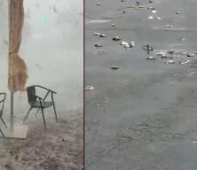 Fırtına ve dolu yağışı İspanya'yı savaş alanına &ccedil;evirdi