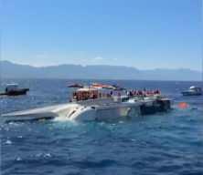 Girne'de batan gemiden ilk g&ouml;r&uuml;nt&uuml;ler: Geminin &uuml;zerinde &ccedil;aresiz bekleyiş