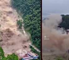 Nepal'deki sel felaketinin &uuml;rk&uuml;t&uuml;c&uuml; g&ouml;r&uuml;nt&uuml;leri ortaya &ccedil;ıktı
