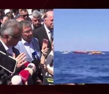 KKTC Cumhurbaşkanı Erh&uuml;rman Girne'de batan gemiye ulaşıldığını a&ccedil;ıkladı