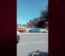 Kocaeli'de korkutan olay: U&ccedil;akPark'taki u&ccedil;ak alev alev yandı