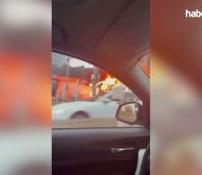 Ey&uuml;psultan'da bariyere &ccedil;arpan otob&uuml;s alev alev yandı: 2 &ouml;l&uuml;, 4 yaralı
