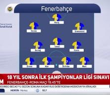 Fenerbah&ccedil;e'nin Roma karşısında ilk 11'i belli oldu