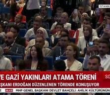 Erdoğan: "Şehitlerimizi rahmetle yad ediyorum Milletimiz &ouml;zg&uuml;rce yaşasın diye bedel &ouml;deyen gazilere ş&uuml;kran sunuyorum"