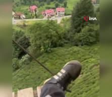 İlkel teleferikle 'heyecanlı' yolculuk