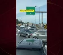 İstanbul'da akılalmaz g&ouml;r&uuml;nt&uuml;ler: Trafikten sıkılıp ters y&ouml;ne girdiler!