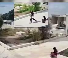 Cami &ouml;n&uuml;nde &ouml;nce sadaka verdi sonra motosiklet &ccedil;aldı