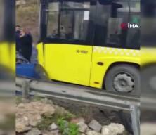 Başakşehir'de İETT otob&uuml;s&uuml; ile otomobil &ccedil;arpıştı: 3 yaralı
