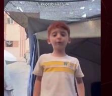 Gazzeli minik Amro'dan kalpleri ısıtan mesaj: "Merhaba, T&uuml;rk&ccedil;e biliyorum!