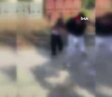 Denizli'de şoke eden g&ouml;r&uuml;nt&uuml;ler: Isladılar, darp ettiler, sa&ccedil;ından tutup s&uuml;r&uuml;klediler