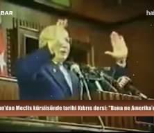 Erbakan'dan Meclis k&uuml;rs&uuml;s&uuml;nde tarihi Kıbrıs dersi: "Bana ne Amerika&rsquo;dan!"