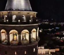 İstanbul'un kalbinde Filistin i&ccedil;in tek y&uuml;rek: Galata Kulesi Filistin bayrağı yansıtıldı