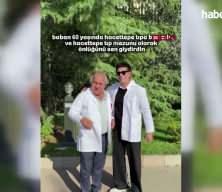 Ankara'da 60 yaşındaki tıp &ouml;ğrencisine &ouml;nl&uuml;ğ&uuml;n&uuml; oğlu giydirdi