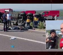 Manisa'da tır ile yolcu otob&uuml;s&uuml; &ccedil;arpıştı
