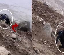 Ağrı Dağı&rsquo;ndaki heyelandan dağcılar son anda kurtuldu 