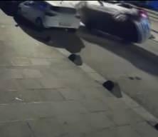 Arnavutk&ouml;y'de otomobil, park halindeki araca &ccedil;arpıp yan yattı