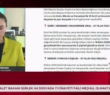 Bakan G&uuml;rlek: 3 faili me&ccedil;hul dosya daha aydınlatıldı