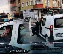 &Uuml;mraniye'de kaynak yapan s&uuml;r&uuml;c&uuml; tehditler savurdu trafiği alt&uuml;st etti