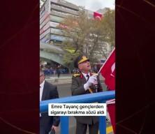 Cumhuriyet Bayramı kutlamalarında T&uuml;mgeneral Tayan&ccedil;tan sigara uyarısı