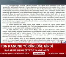 Fon Yasası Resmi Gazete'de yayımlandı