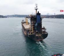 İHA saldırısına uğrayan RMS Team İstanbul Boğazı&rsquo;ndan ge&ccedil;irildi: Ge&ccedil;iş havadan g&ouml;r&uuml;nt&uuml;lendi